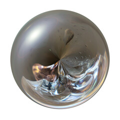 3d graphics. Wet metal chrome ball isolated on white background