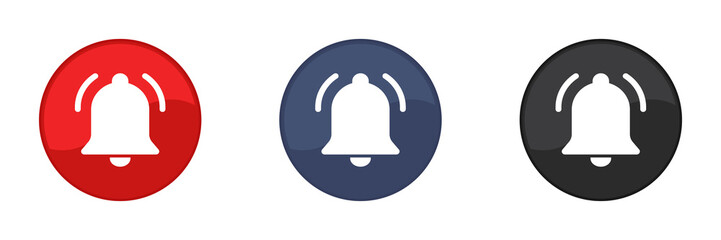 Notification bell icon. Web collection of message notification icons. Vector illustration. Isolated on white background.