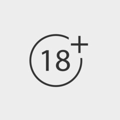 18+ vector icon illustration sign