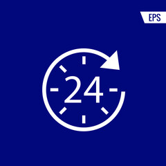 24 hour clock vector icon illustration sign