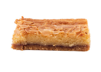 almond cake isolated on white background