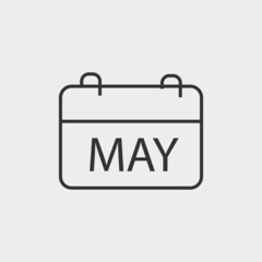 May calendar vector icon illustration sign
