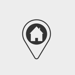 Map house vector icon illustration sign