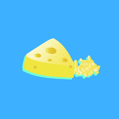 piece of cheese hand drawing illustration