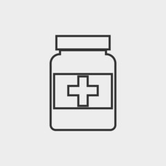 Medicine bottle vector icon illustration sign