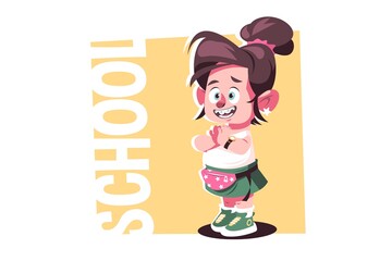 Smart nerd school girl