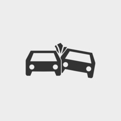 Car crush vector icon illustration sign