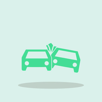 green cars crashing icon clip art preview