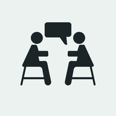 Fototapeta premium Conversation vector icon illustration sign