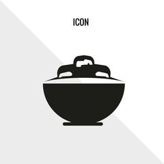 Cereal bowl vector icon illustration sign