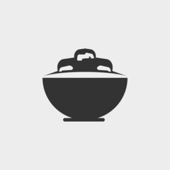 Cereal bowl vector icon illustration sign