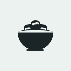 Cereal bowl vector icon illustration sign