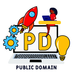 PD - Public Domain acronym. business concept background. vector illustration concept with keywords and icons. lettering illustration with icons for web banner, flyer, landing pag