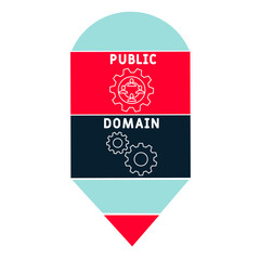 PD - Public Domain acronym. business concept background. vector illustration concept with keywords and icons. lettering illustration with icons for web banner, flyer, landing pag