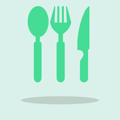 Folk knife and spoon vector icon illustration sign