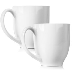 white porcelain coffee drink cup mugs on white background