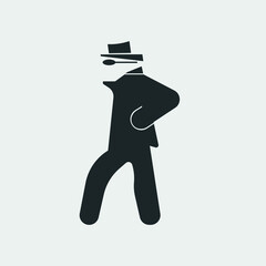 Suspicious man vector icon illustration sign