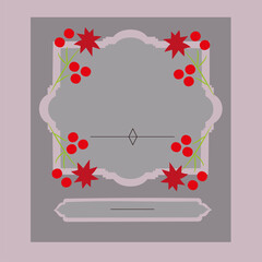 Delicate pink card with flowers and a place for an inscription llustration