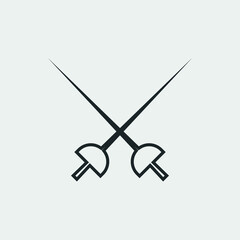Fencing sword vector icon illustration sign