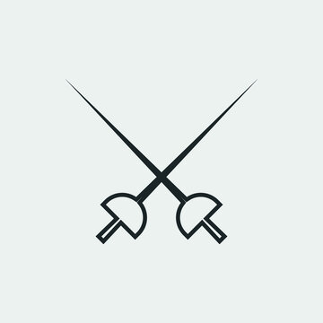 recommend clip art: Fencing sword vector icon illustration sign