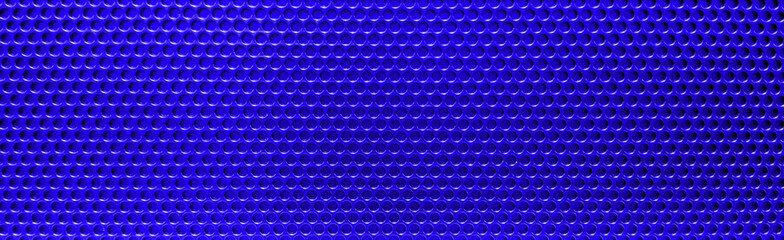 blue abstract plastic surface with holes like a grid.