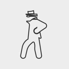 Suspicious man vector icon illustration sign