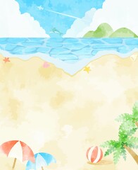 綺麗な夏の海の背景イラスト