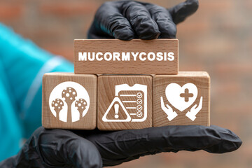 Concept of mucormycosis. Disease caused by mucor molds, black fungus in immunocompromised patients....