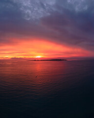 Fototapeta premium Atardecer sobre isla en Uruguay