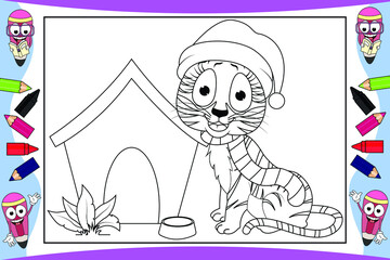 coloring tiger animal cartoon for kids