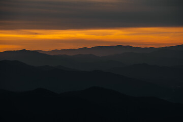 sunset in the mountains