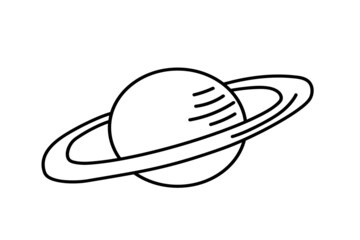 Vector illustration of a planet in doodle style.