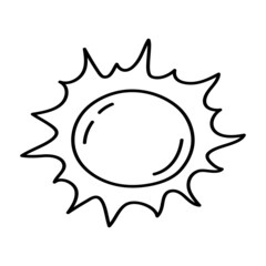 Vector illustration of a sun in doodle style.