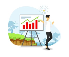 Illustration of business presentation or training