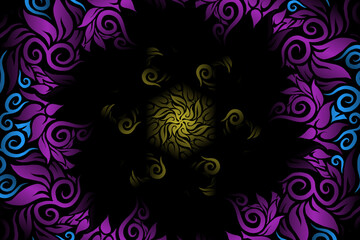 seamless colourful caleidoscope gradient flower art pattern of indonesian traditional tenun batik ethnic dayak ornament for wallpaper ads background sticker or clothing