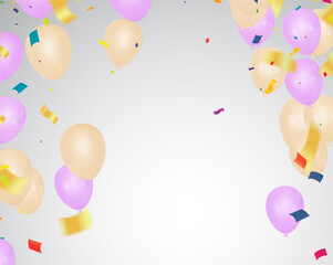 Balloons frame composition with space for your text. Vector illustration.