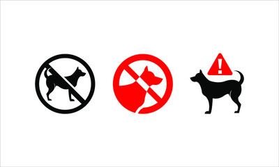 Beware of Dog Symbol Icon Set Vector