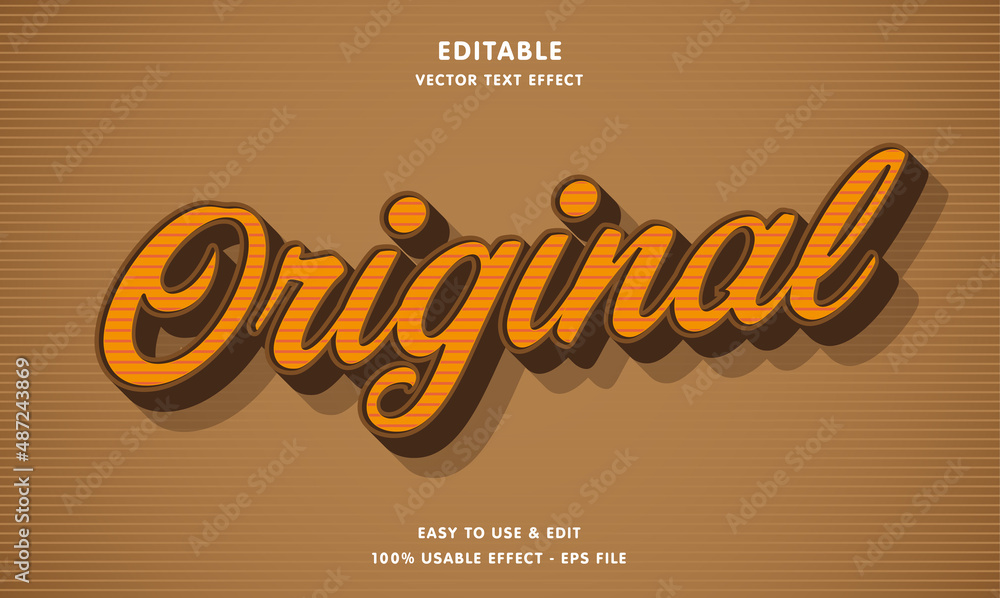 Poster editable original text effect template with modern concept