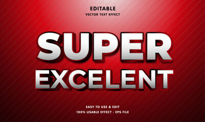 editable super excellent text effect template with modern concept