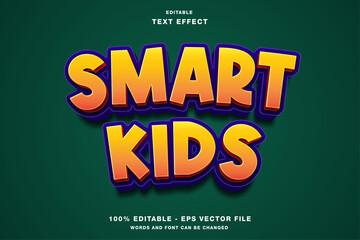 Smart Kids 3d editable Text Effect