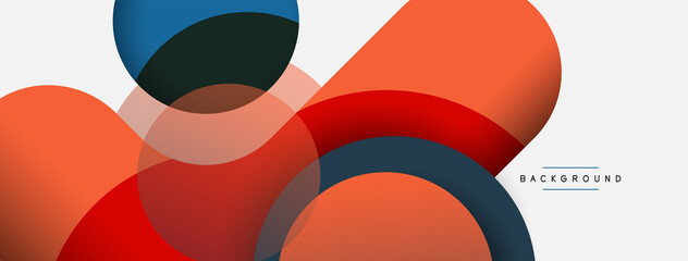 Obraz premium Creative geometric wallpaper. Minimal abstract background. Circles composition vector illustration for wallpaper banner background or landing page