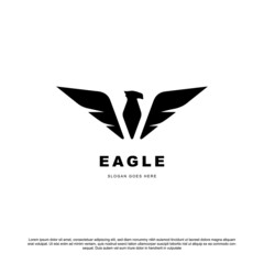 Abstract bird logo design. Creative eagle symbol.