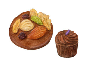 チョコレート２種　手描きスイーツイラスト