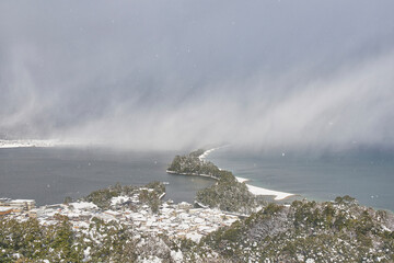 雪景色の天橋立