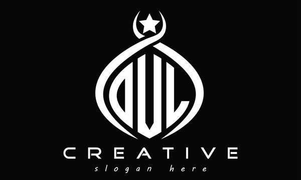 OVL three letters monogram curved oval initial logo design, geometric minimalist modern shape creative logo, vector template
