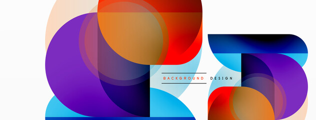 Obraz premium Round triangle shapes lines and circles. Geometric vector illustration for wallpaper banner background or landing page