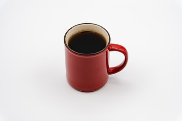 Coffee red cup with white background