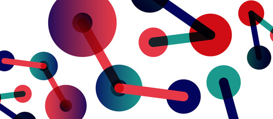 Abstract background. Round dots connected by lines. Trendy techno business template for wallpaper, banner, background or landing