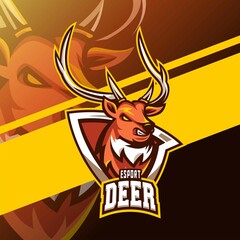 Angry deer mascot logo gaming