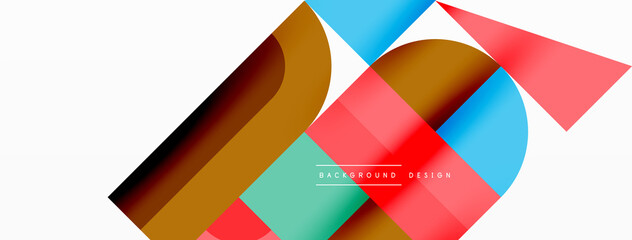 Minimal geometric abstract background. Circle square and triangle design. Trendy techno business template for wallpaper, banner, background or landing